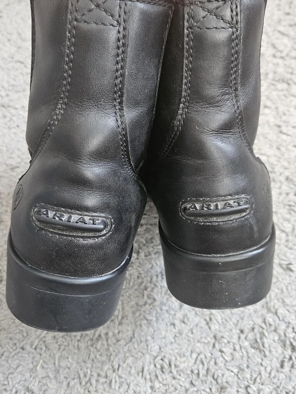 Ariat Devon Black Leather Front-Zip Paddock Ankle Boots Kids Size 13